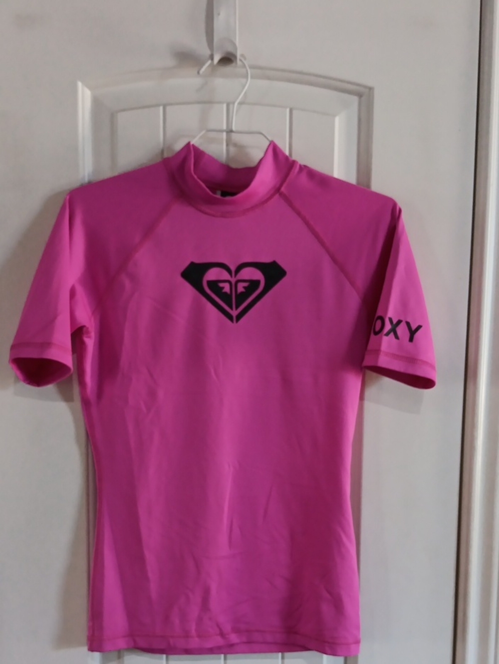 Roxy Y2K Aesthetic Pink Short Sleeve Rash Guard Size 8